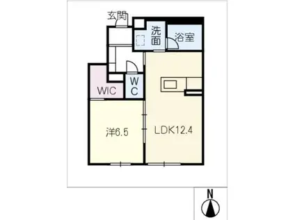 エバンジェリスト(1LDK/1階)の間取り写真