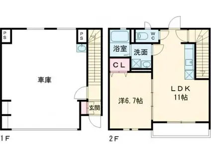 AMAPOLAII(1LDK/1階)の間取り写真