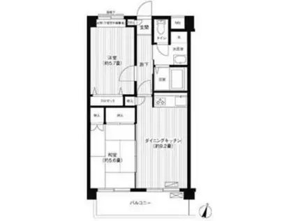 ファミール井荻(2DK/2階)の間取り写真