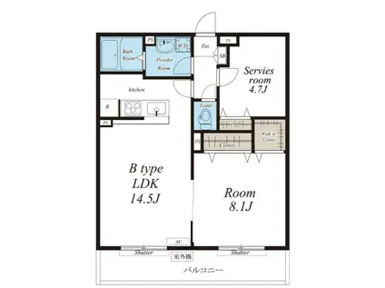 リブリ・カトル アルブル(1SLDK/3階)の間取り写真