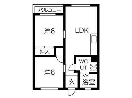 新石生マンション(2LDK/3階)の間取り写真