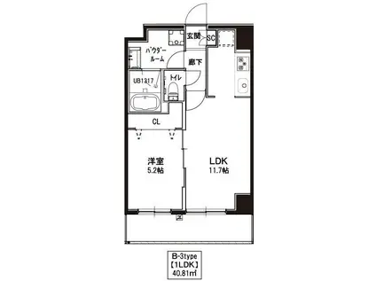 GRAZIA KAMATA(1LDK/2階)の間取り写真