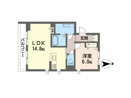 シャーメゾン宮千代パーク(1LDK/2階)の間取り写真