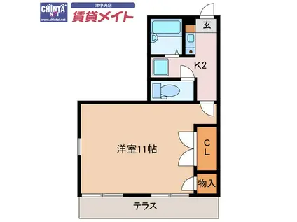 パレスショーワ(1K/1階)の間取り写真