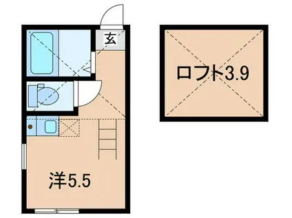 宮崎台プッチーニの杜(ワンルーム/2階)の間取り写真