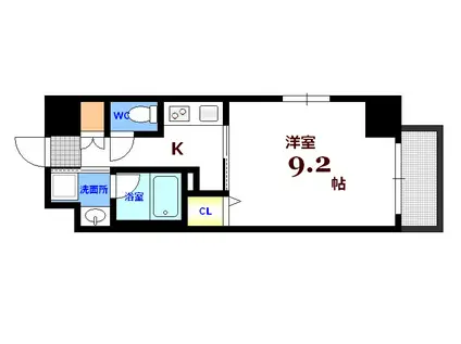 S-RESIDENCE宇品5丁目II(1K/4階)の間取り写真