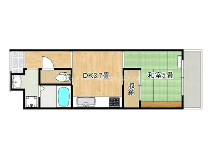 クリーンハイツ・助松(1DK/2階)の間取り写真
