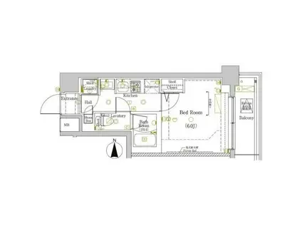 ラフィスタ川崎大師(1K/7階)の間取り写真