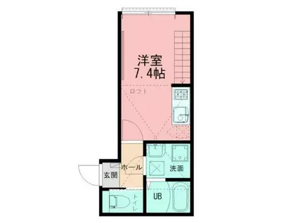 ノワール レジデンス キクナ(1K/2階)の間取り写真