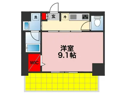 KDXレジデンス千葉中央イースト(1K/6階)の間取り写真