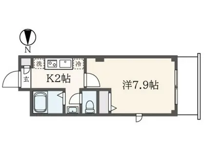 ディアコート白糸台B(1K/1階)の間取り写真