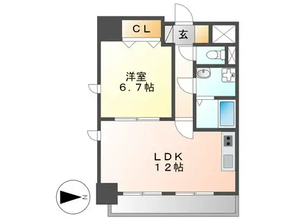 CLAIR HEIWA(1LDK/5階)の間取り写真