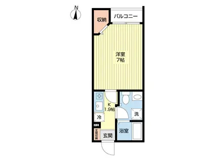 WAZAC(1K/2階)の間取り写真