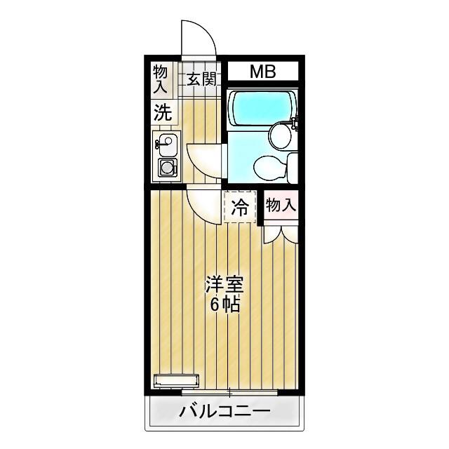 緑町共和ビル(1K/2階)の間取り写真