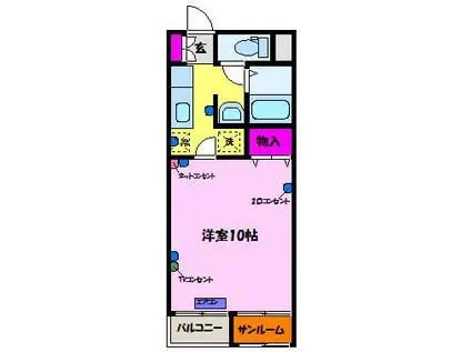 アイリス石金(1K/2階)の間取り写真