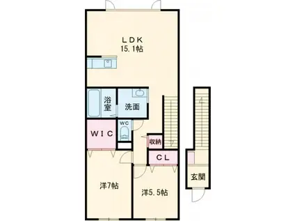 ルラーシェ名寄(2LDK/2階)の間取り写真
