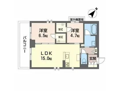 CLASSEUM連坊II(2LDK/2階)の間取り写真