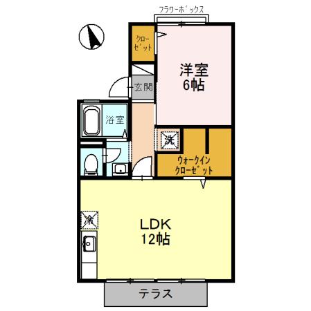 セジュールMT(1LDK/1階)の間取り写真