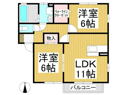 リビングタウン佐久平E(2LDK/1階)の間取り写真