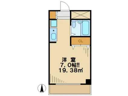 植村ビル(ワンルーム/3階)の間取り写真