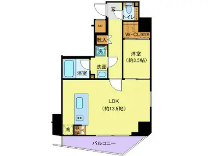 LOG浅草橋(1LDK/9階)の間取り写真