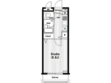 ガラ・シティ笹塚駅前(1K/5階)の間取り写真