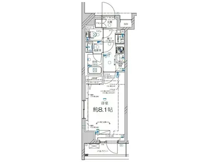 ディアレイシャス武蔵関(1K/7階)の間取り写真