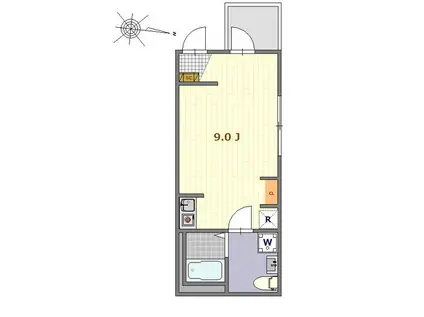 RESIDENCE HALE OHANA(ワンルーム/1階)の間取り写真