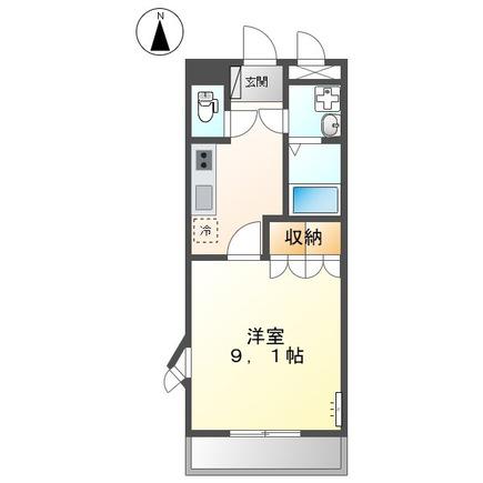 ワンダーハウス B(1K/1階)の間取り写真