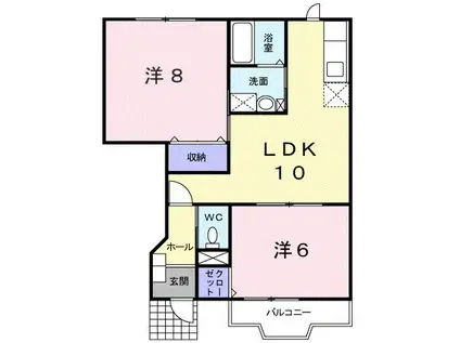 セピアパロス(2LDK/1階)の間取り写真