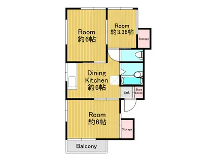 久喜南ハイム(3DK/2階)の間取り写真