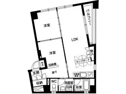 ラ・クラッセ大手門(2LDK/4階)の間取り写真