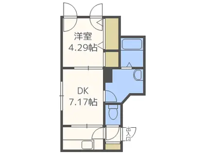 ブランノワール華(1DK/3階)の間取り写真