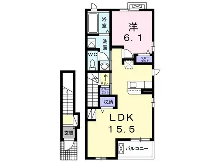 サームン(1LDK/2階)の間取り写真