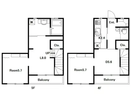 サンコーポちくご(2LDK/4階)の間取り写真