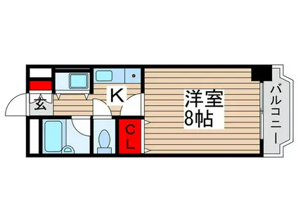 AD日暮(1K/9階)の間取り写真