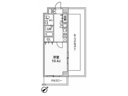 市川妙典レジデンス(1K/3階)の間取り写真