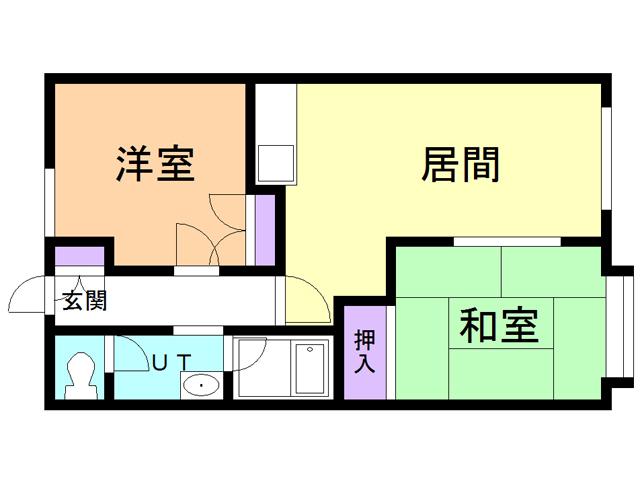 ハイツ21(2LDK/2階)の間取り写真