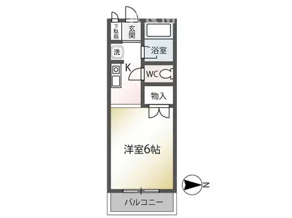 ΑNEXTクローバーフィールド(1K/1階)の間取り写真