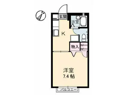 グレースN(1K/1階)の間取り写真