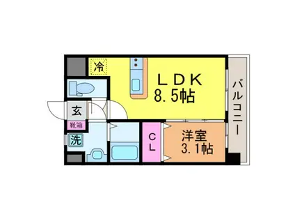 アルファ プレミアム 高砂(1LDK/2階)の間取り写真