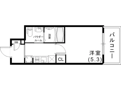エスリード神戸ウエスト(1K/3階)の間取り写真