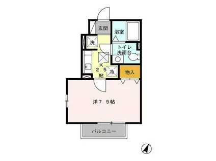 ファミール南花沢(1K/1階)の間取り写真