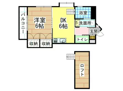 ヒルサイドA(1DK/5階)の間取り写真