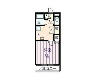 アイビス小絹A(1K/2階)の間取り写真