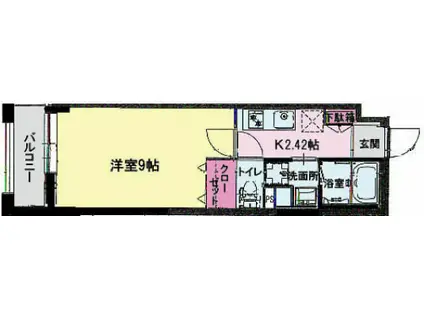 CARPE DIEM YAMATO(1K/3階)の間取り写真