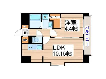 エルスタンザ広瀬通RESIDENCE(1LDK/5階)の間取り写真