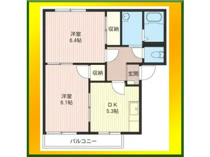 ウインズC(2K/2階)の間取り写真