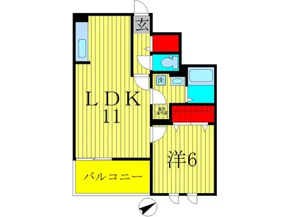 ラフレシールII(1LDK/4階)の間取り写真