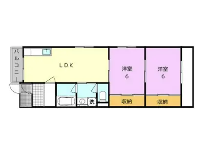 ラモードニシカワ2(2LDK/1階)の間取り写真